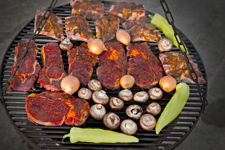 delicious barbeque on a grill