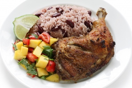 jerk chicken plate jamaican and caribbean food